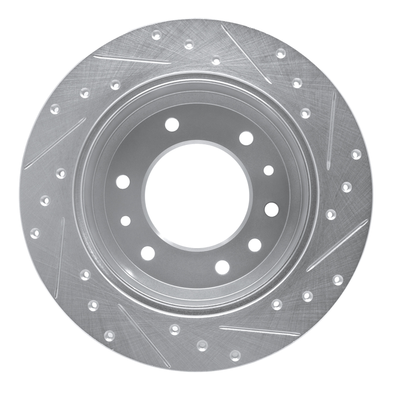Hyundai Entourage Brake Rotor (1) - Rear Left - R1 Concepts - Drilled & Slotted - Silver - `06-`14